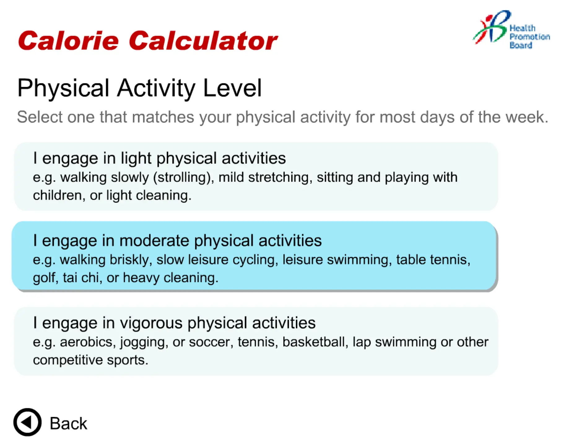 Calorie Calculator