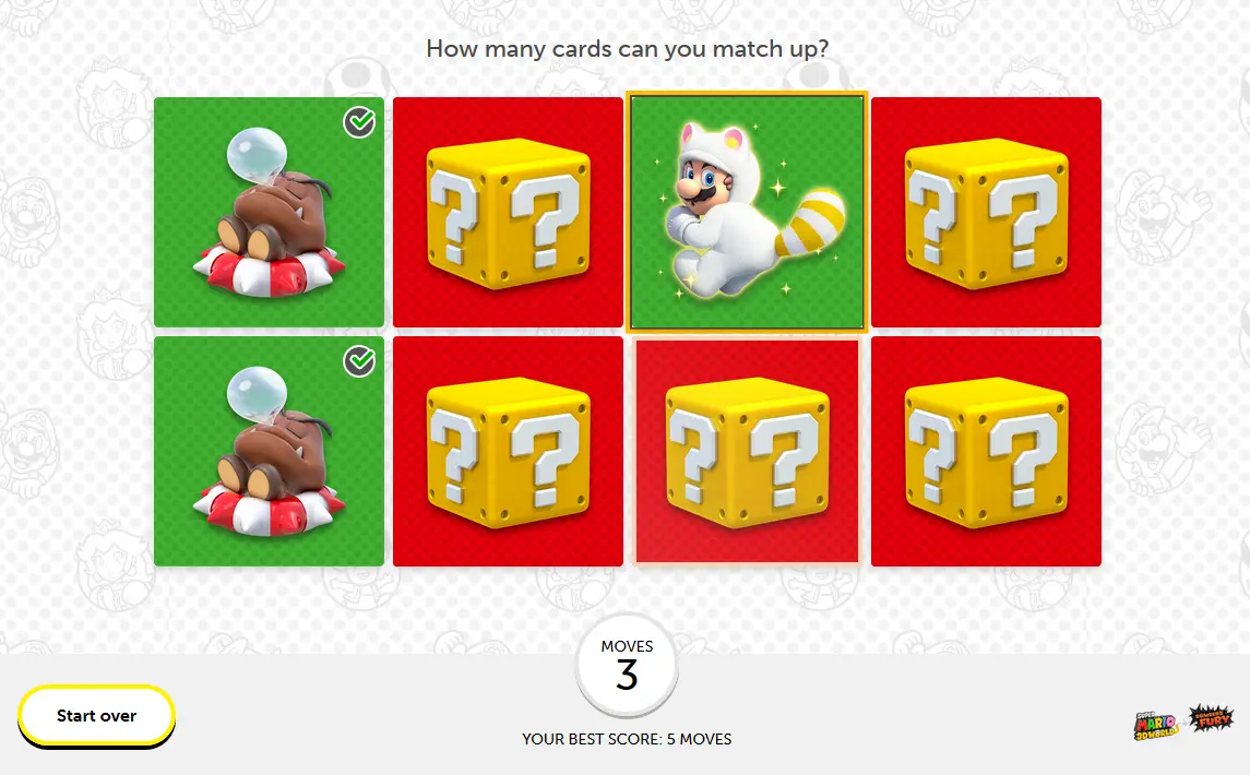 Super Mario 3D World + Bowser's Fury Memory Match-Up