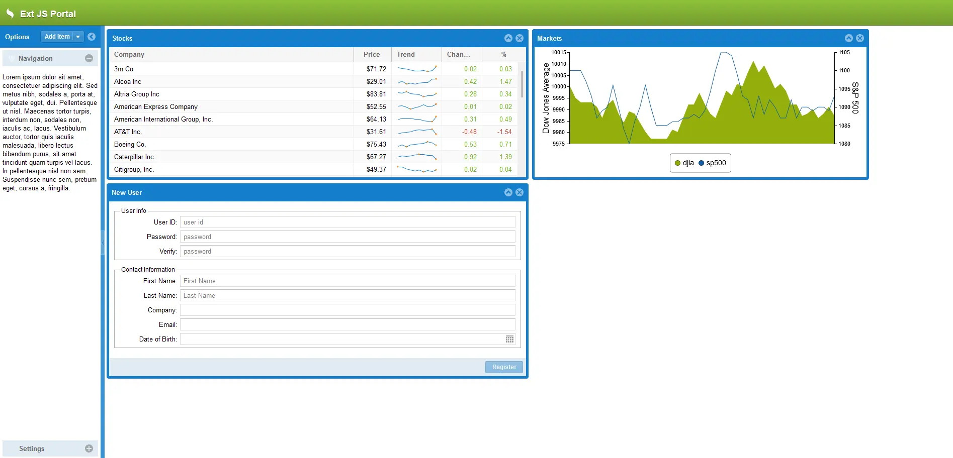 Ext JS Portal