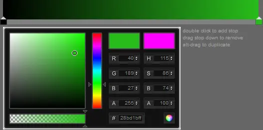 JQuery Gradient Editor
