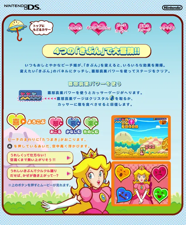 スーパー プリンセスピーチのマイクロサイト 