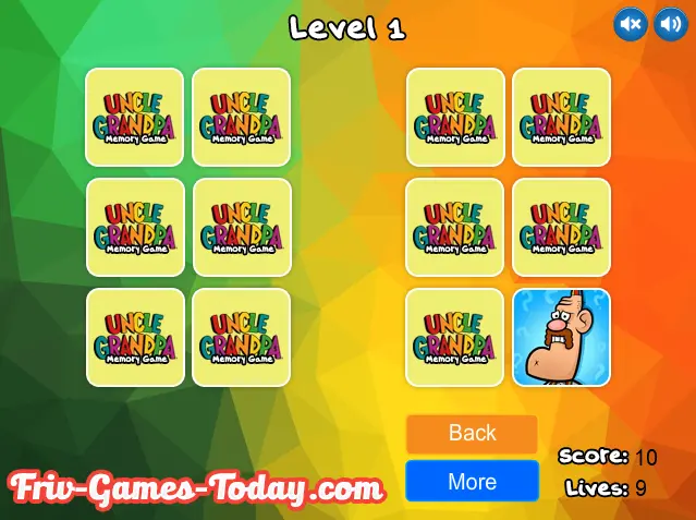 Uncle Grandpa Memory Game