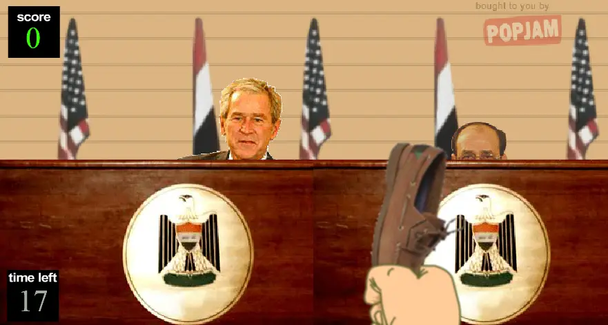 Bush throwing shoe game