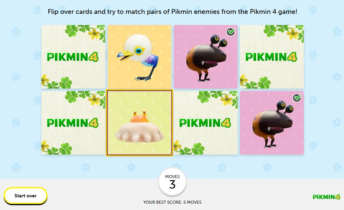 Pikmin 4 Memory Match-Up: Eek! Enemies!