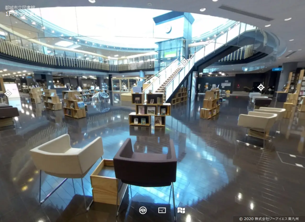 都城市立図書館-360°VRツアー