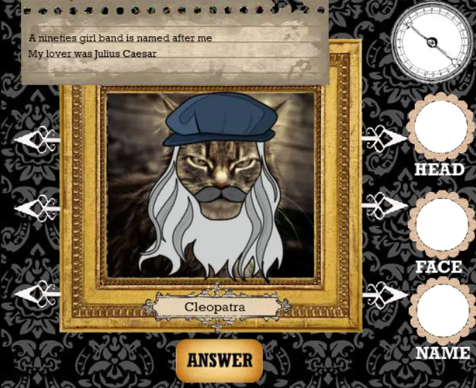 A game about dressing up cats as historic characters