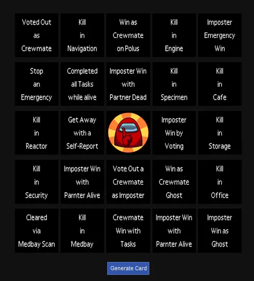 Among Us Bingo