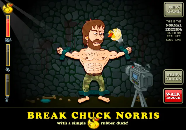 Break Chuck Norris with a rubber duck