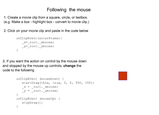 Following the mouse