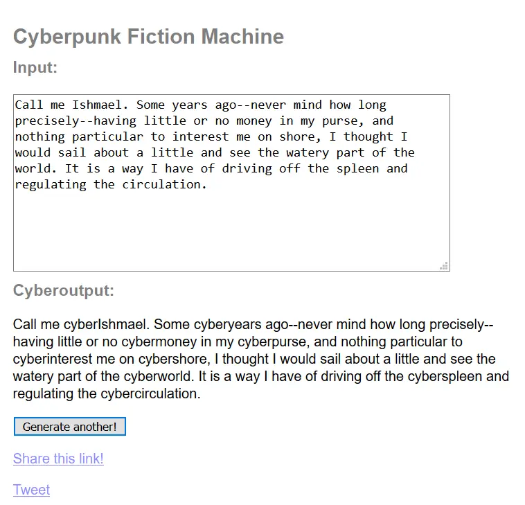 Cyberpunk Fiction Machine