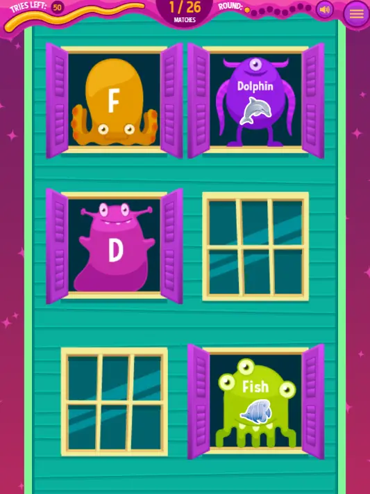 Monster Mansion Match: Alphabet
