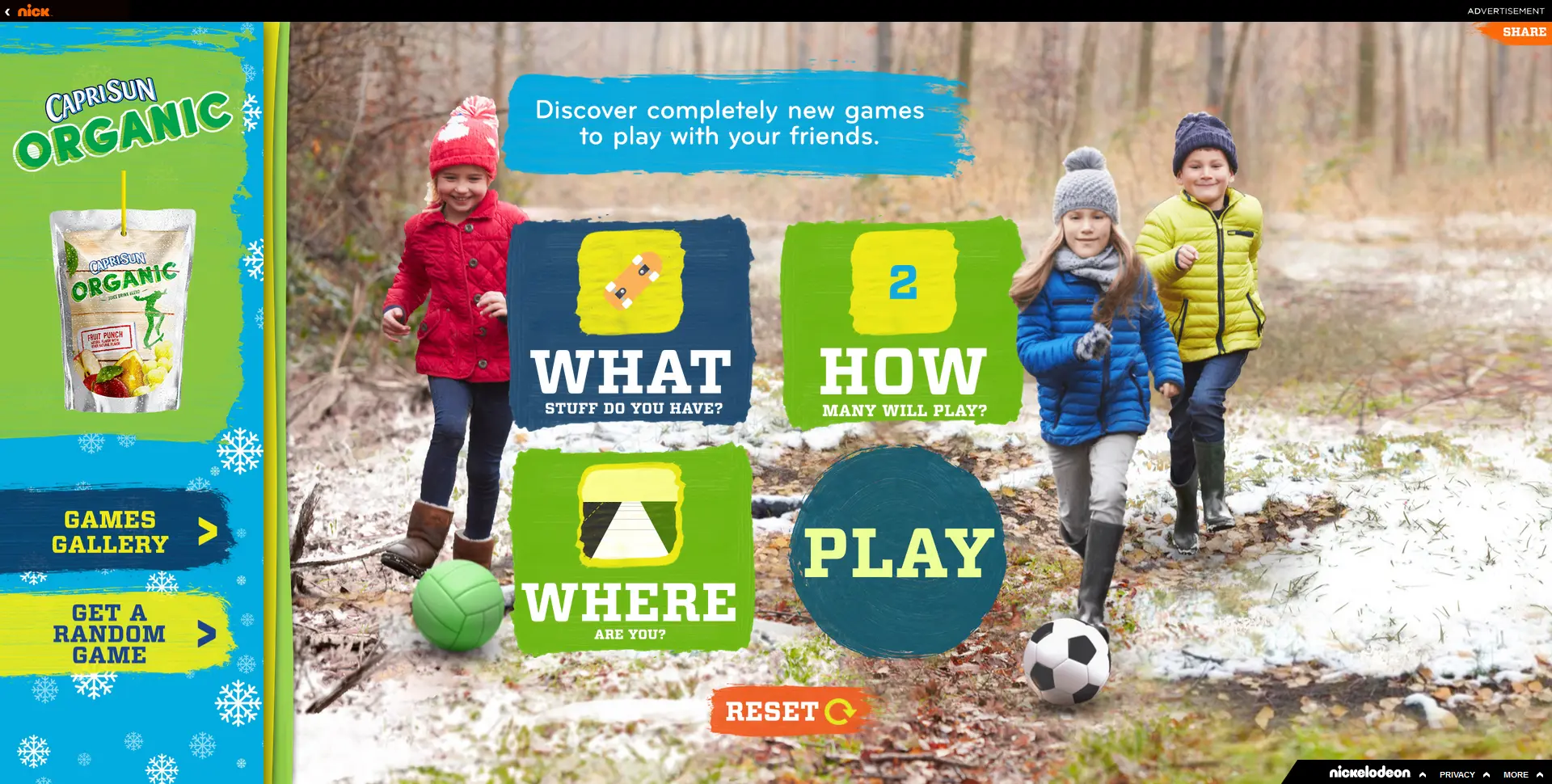 Capri Sun Microsite - Make Your Own Game