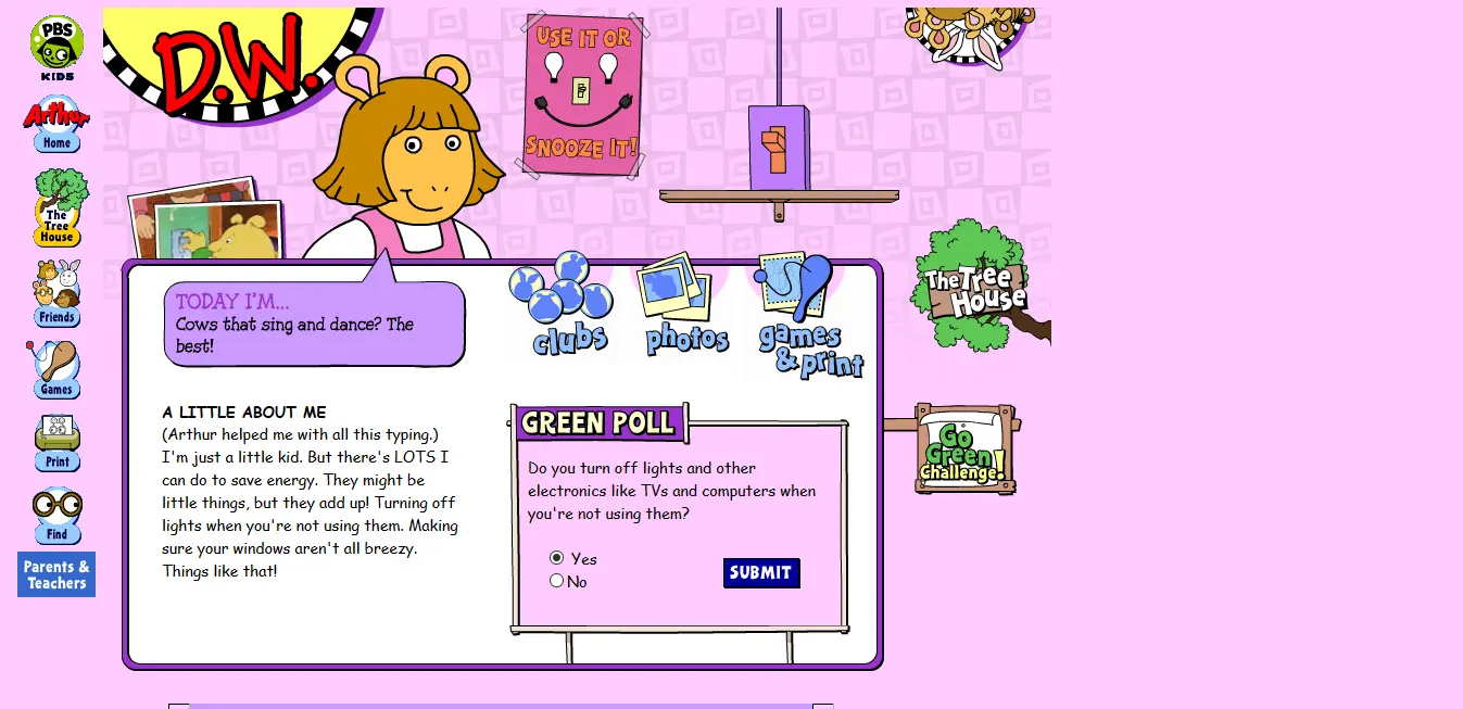 Arthur The Treehouse Microsite