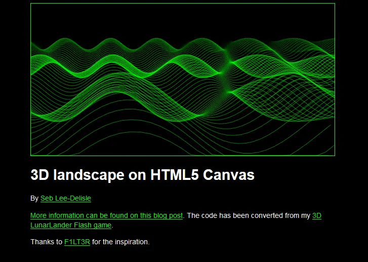 3D landscape on HTML5 Canvas