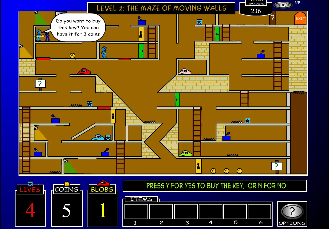 Save The Blobs Level 2: The Maze Of Moving Walls