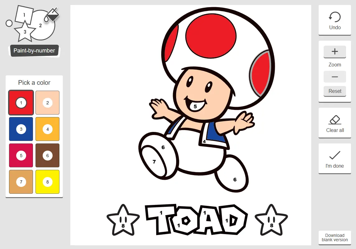 Toad Paint-by Number