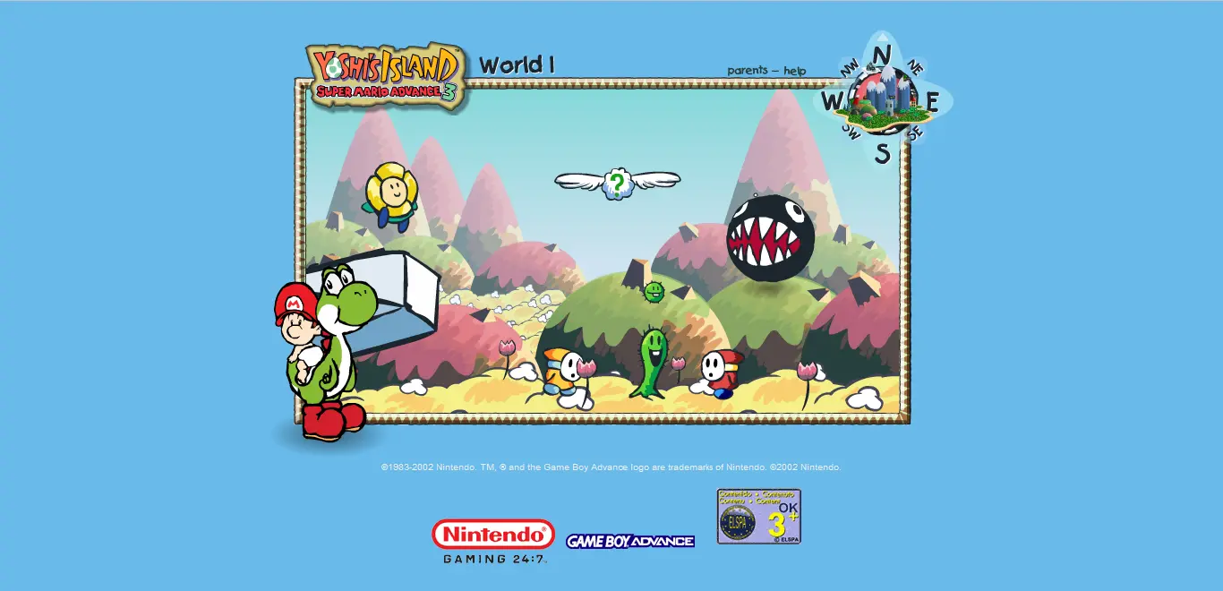 Super Mario Advance 3: Yoshi's Island (European) Microsite