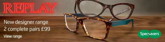 Specsavers Replay 2 for 1 Banner