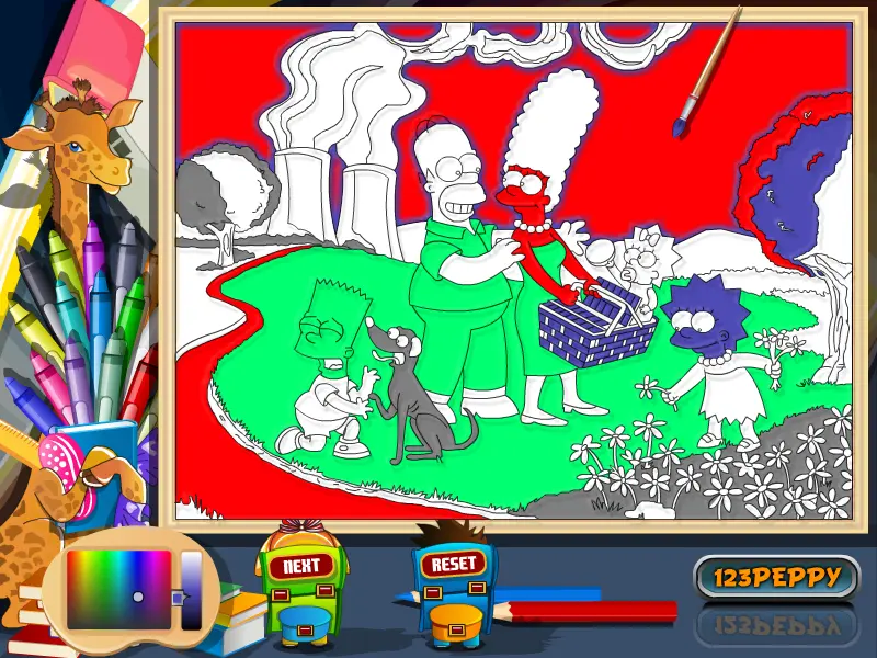 Camping the Simpson Online Coloring Page