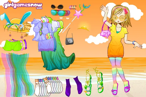 Beach Doll Dress Up