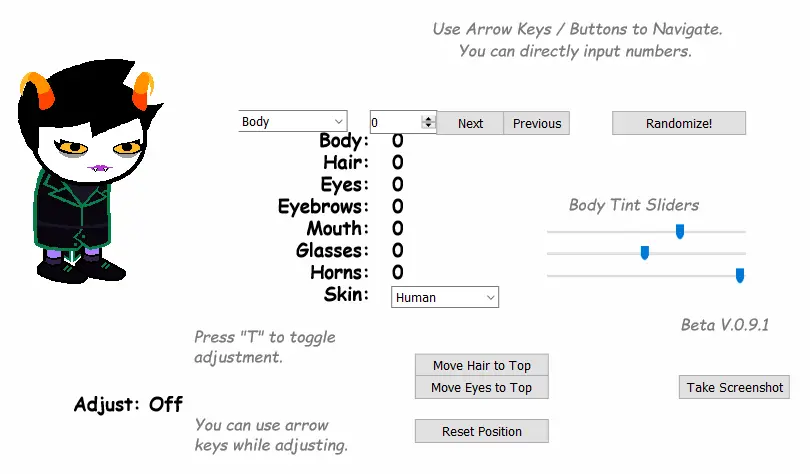 The Homestuck Impromptu Character Creator