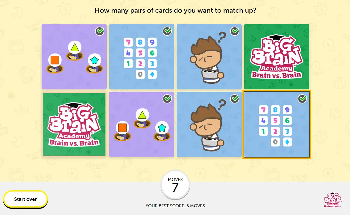 Big Brain Academy Brain vs. Brain Memory Match-Up