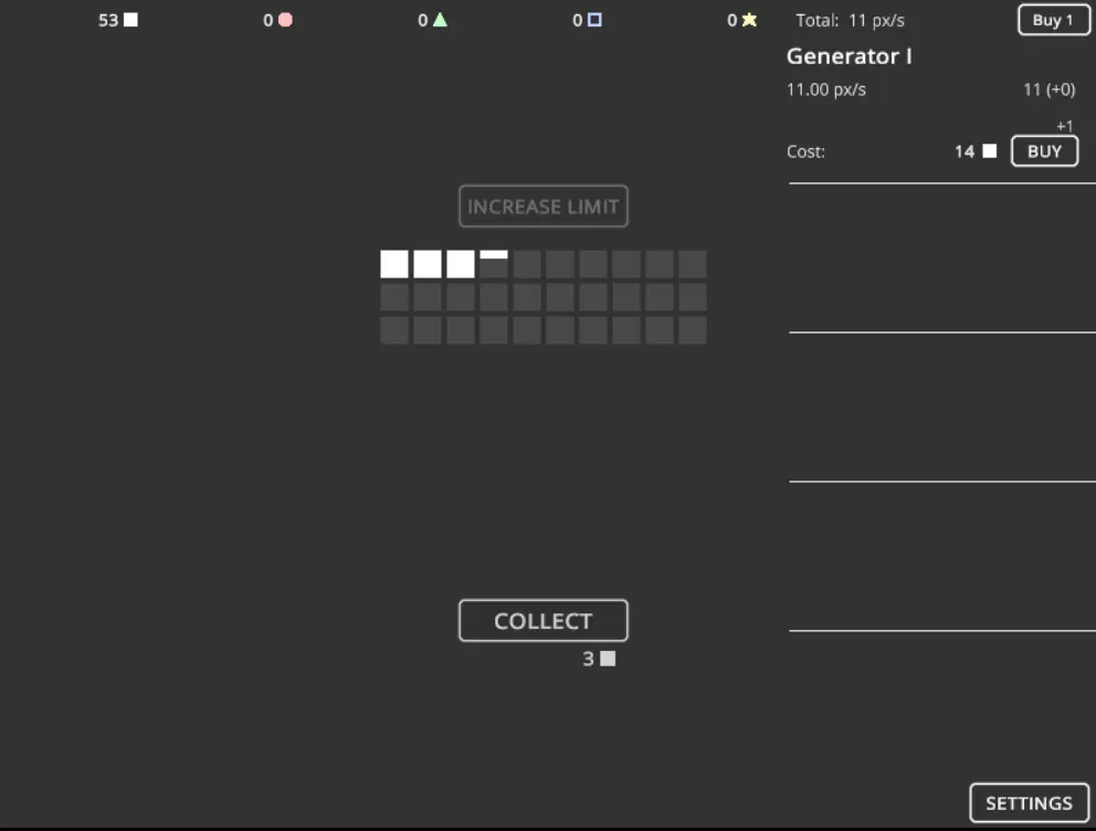 Pixels Filling Squares 3.0