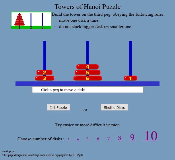Towers of Hanoi Puzzle