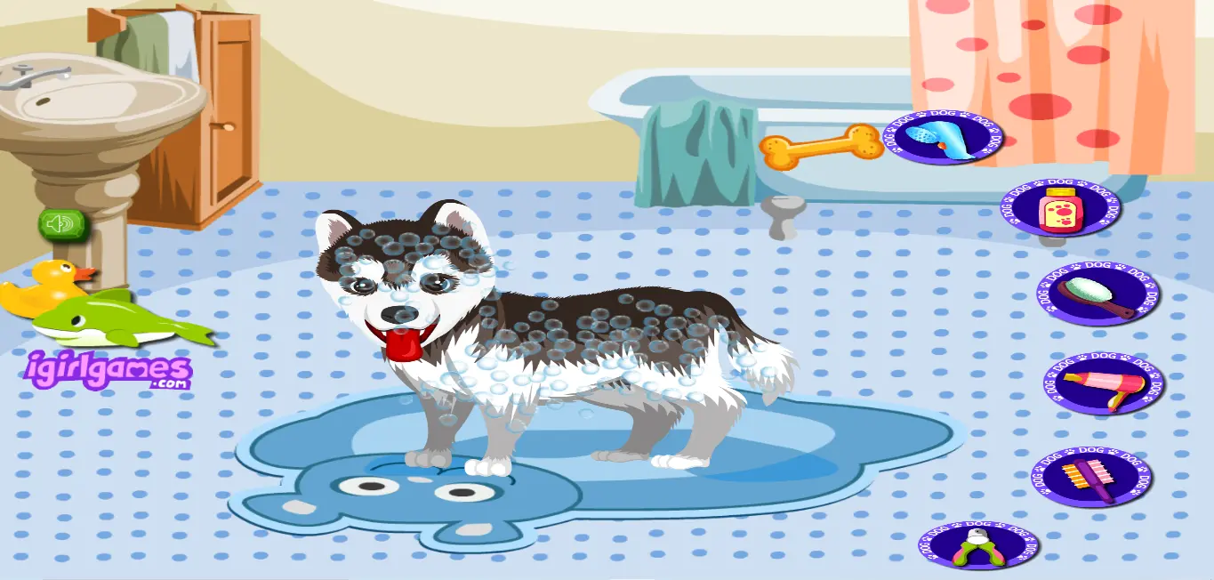 My Cute Dog Bathing