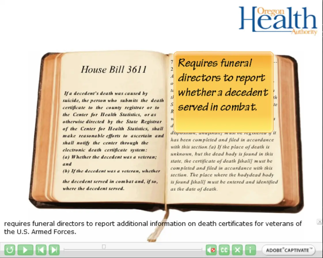 Reporting combat status on a veteran's death certificate