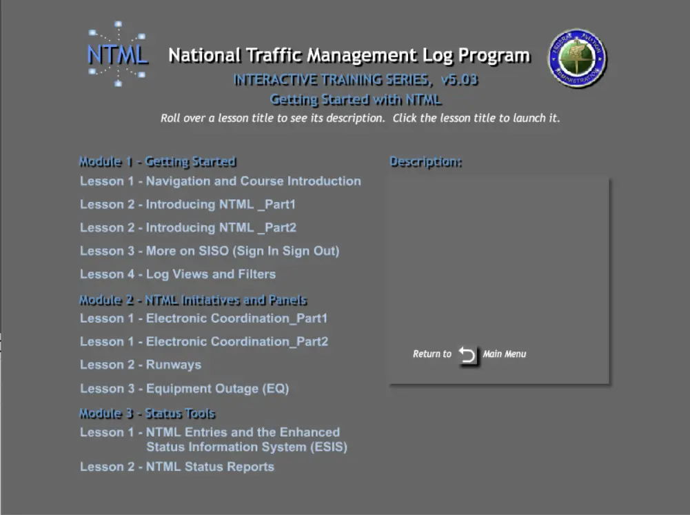 National Traffic Management Log Program