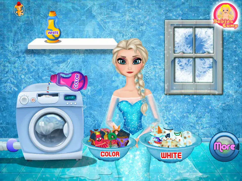 Elsa Washing Clothes