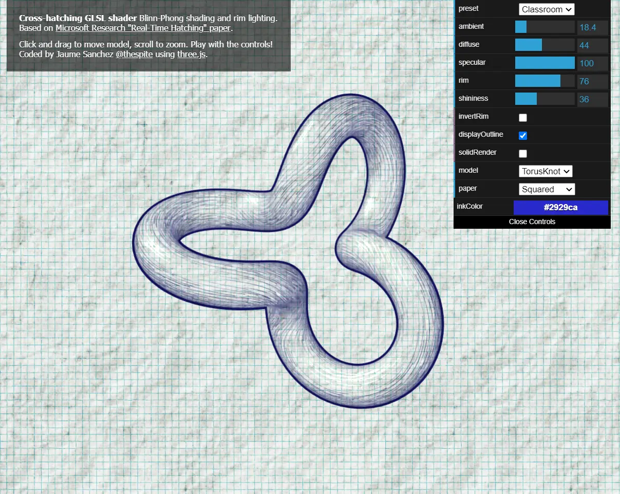 Cross-hatching GLSL shader