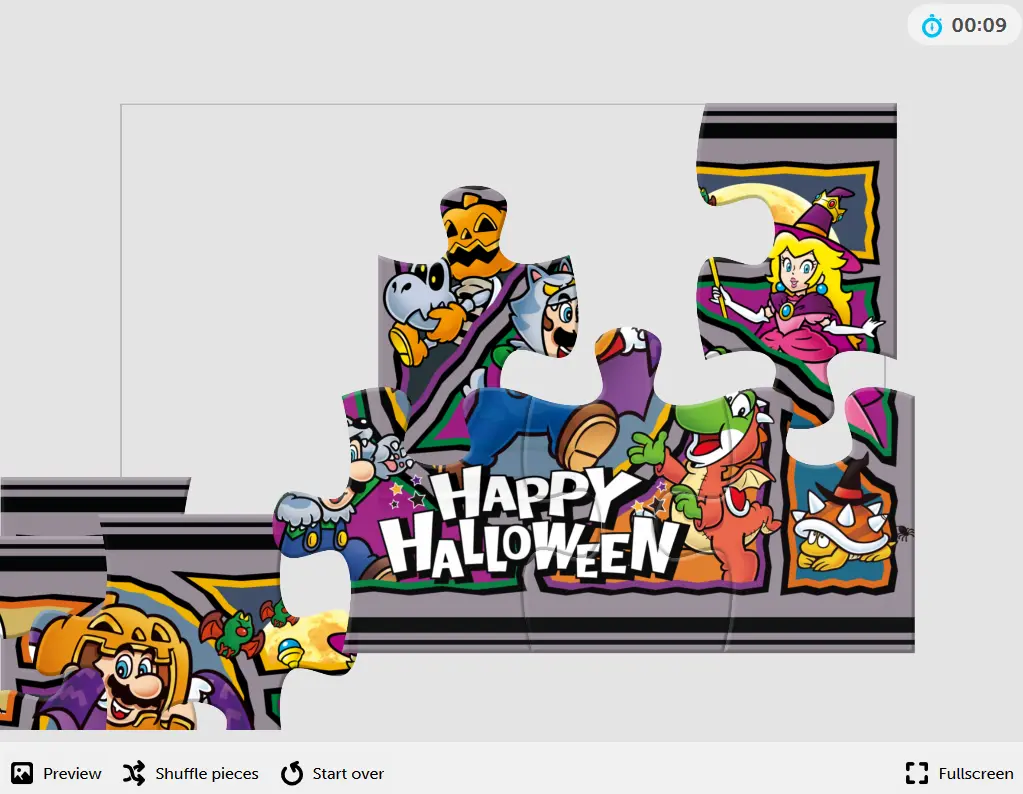Online Jigsaw Puzzle: Mario & Friends Halloween Fun!