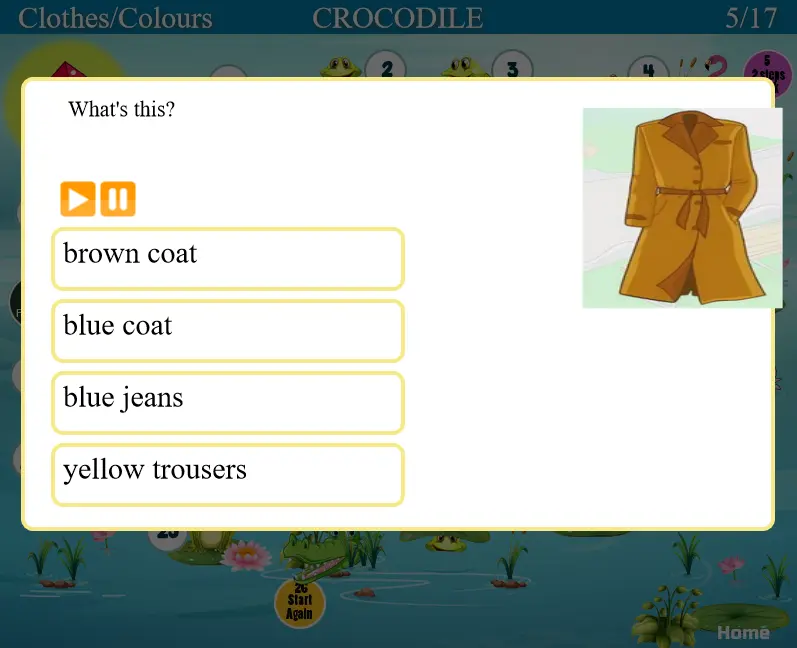 Croc Board Game - Clothes/Colours