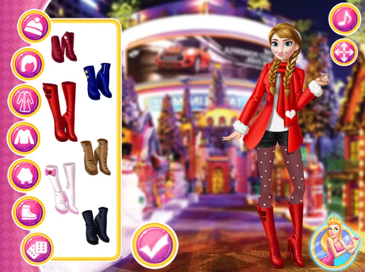 Princess Christmas Selfie Mall Shopping