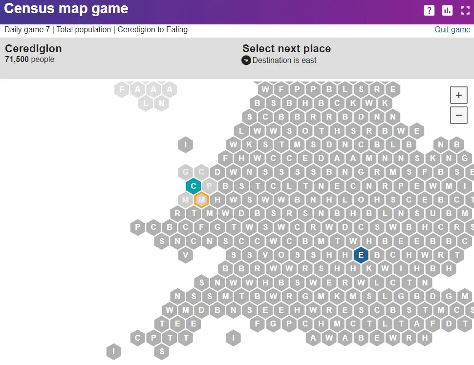 ONS Census 2021 Population Game