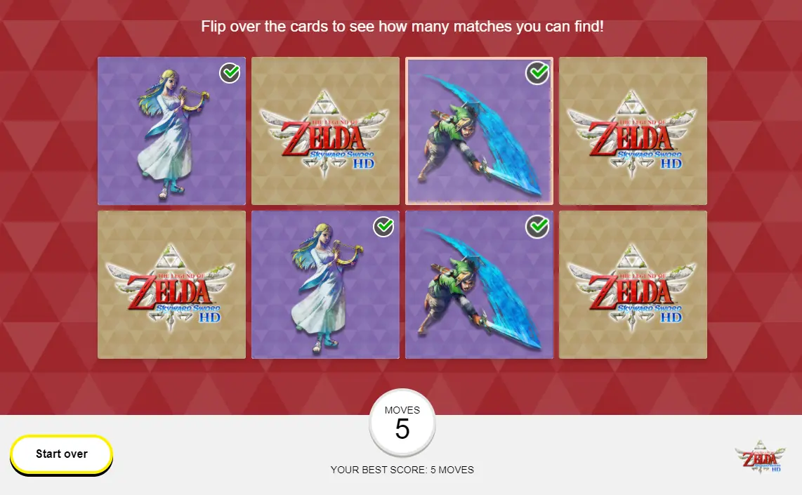 The Legend of Zelda Skyward Sword Memory Match-Up