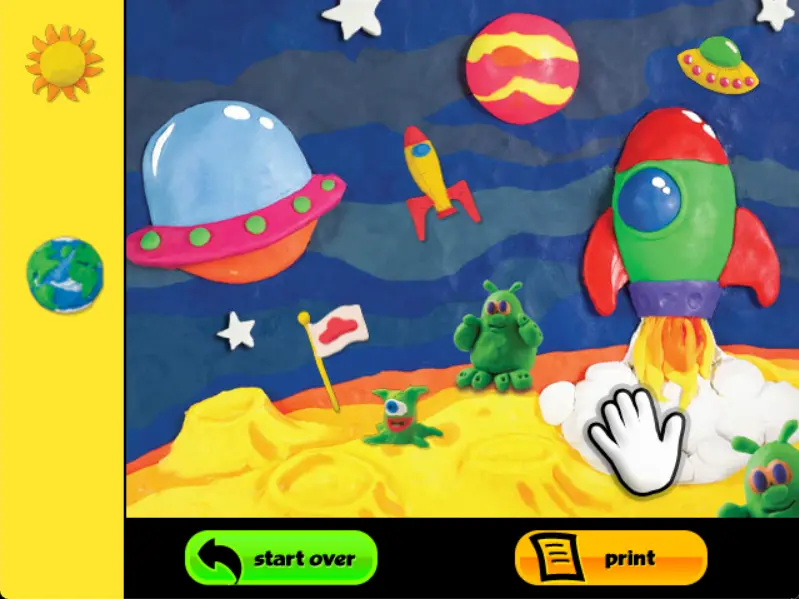 Play-Doh Spaceship Drag and Drop Activity Mat