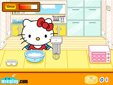 Hello Kitty Making Cake