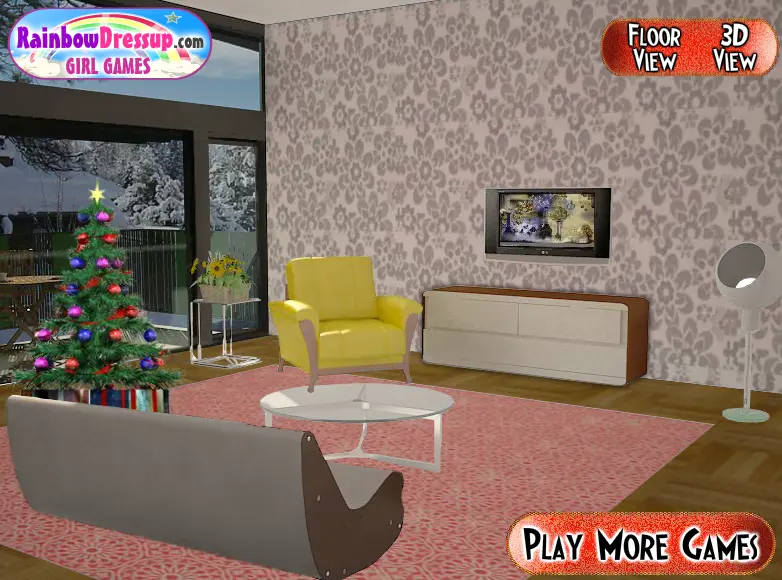 3D Christmas Living Room Decoration