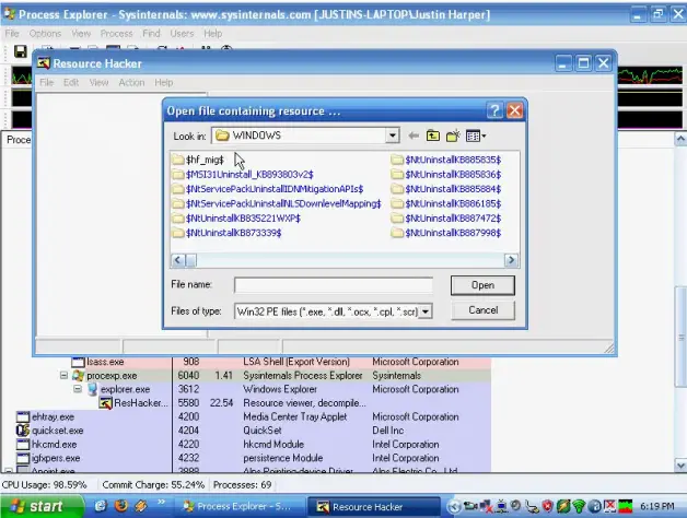 Windows XP Start Hack