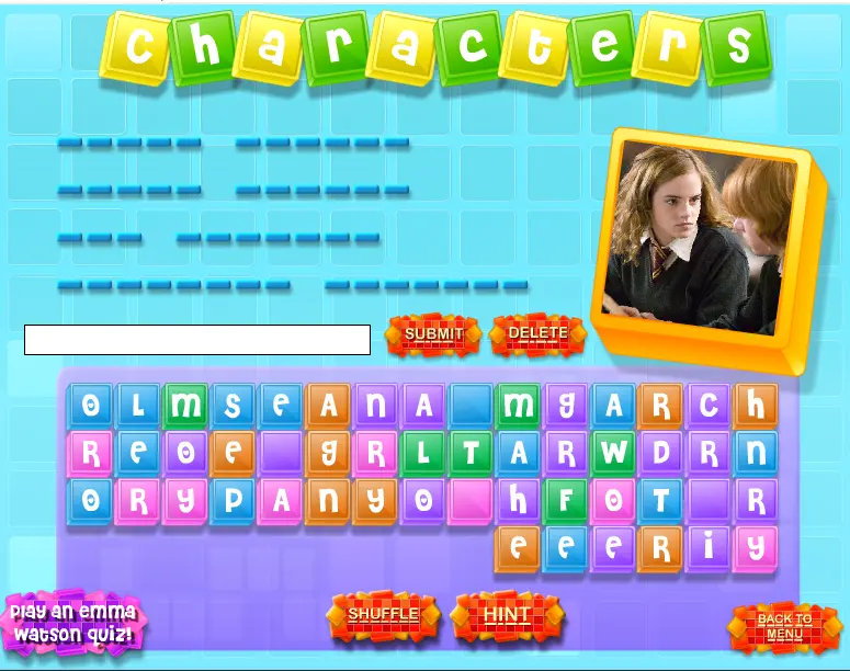 Harry Potter Trivia Scramble 