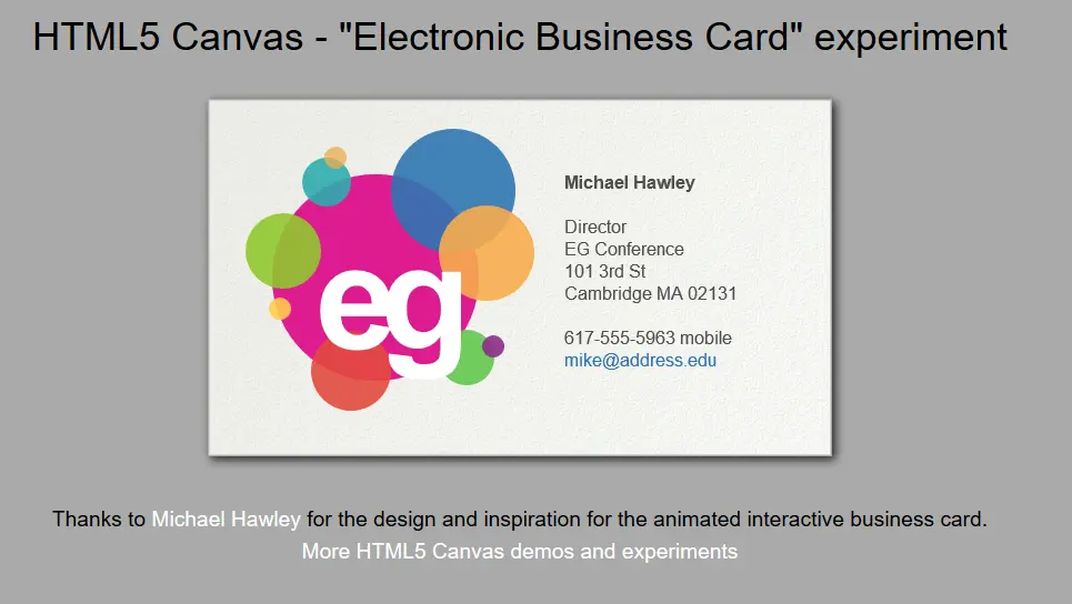 Animated Business Card
