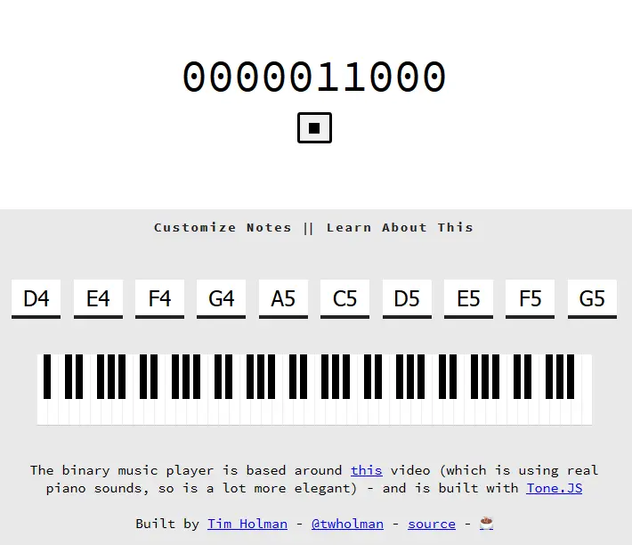 Binary Music Player