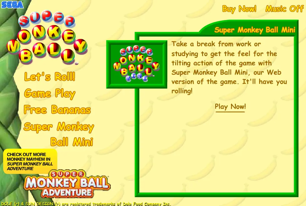 Super Monkey Ball Microsite