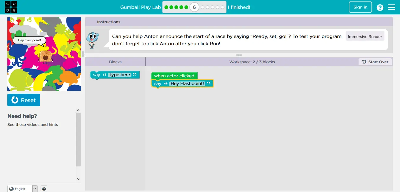 The Amazing World of Gumball: Hour of Code