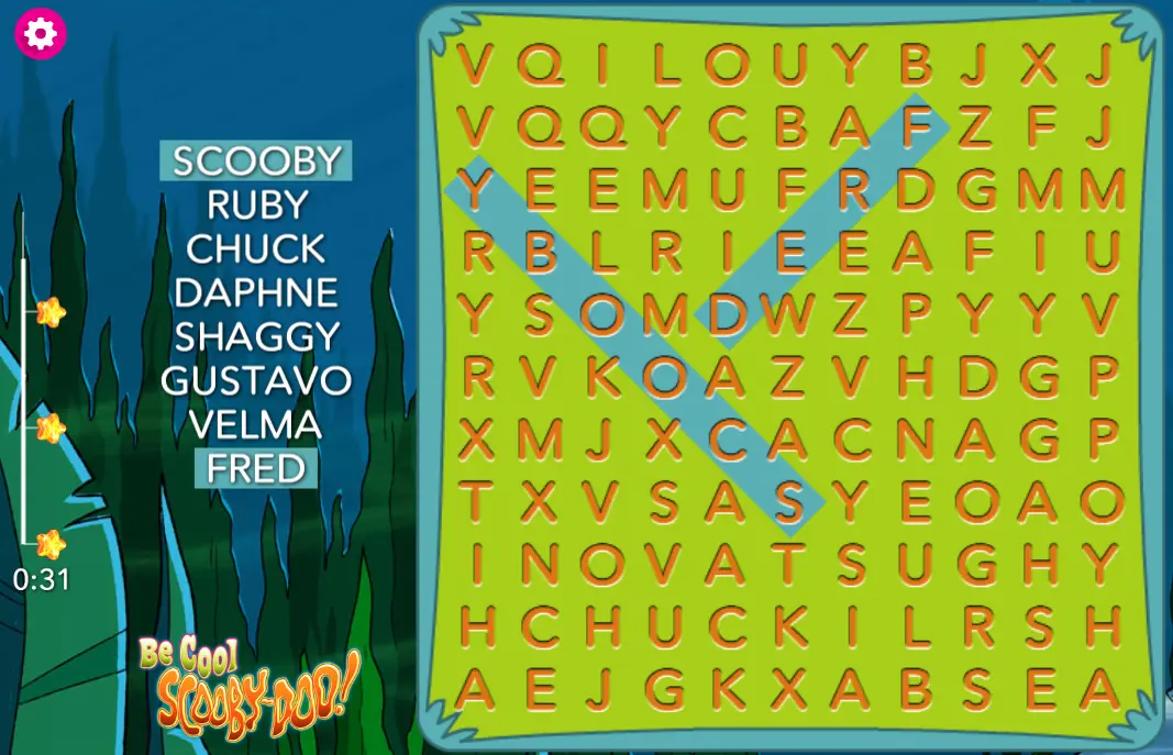 Be Cool Scooby-Doo! Word Search