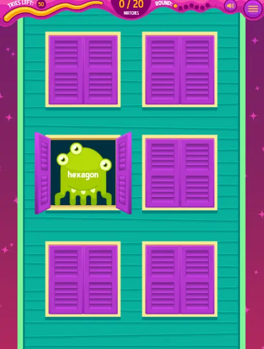 Monster Mansion Match: Shapes