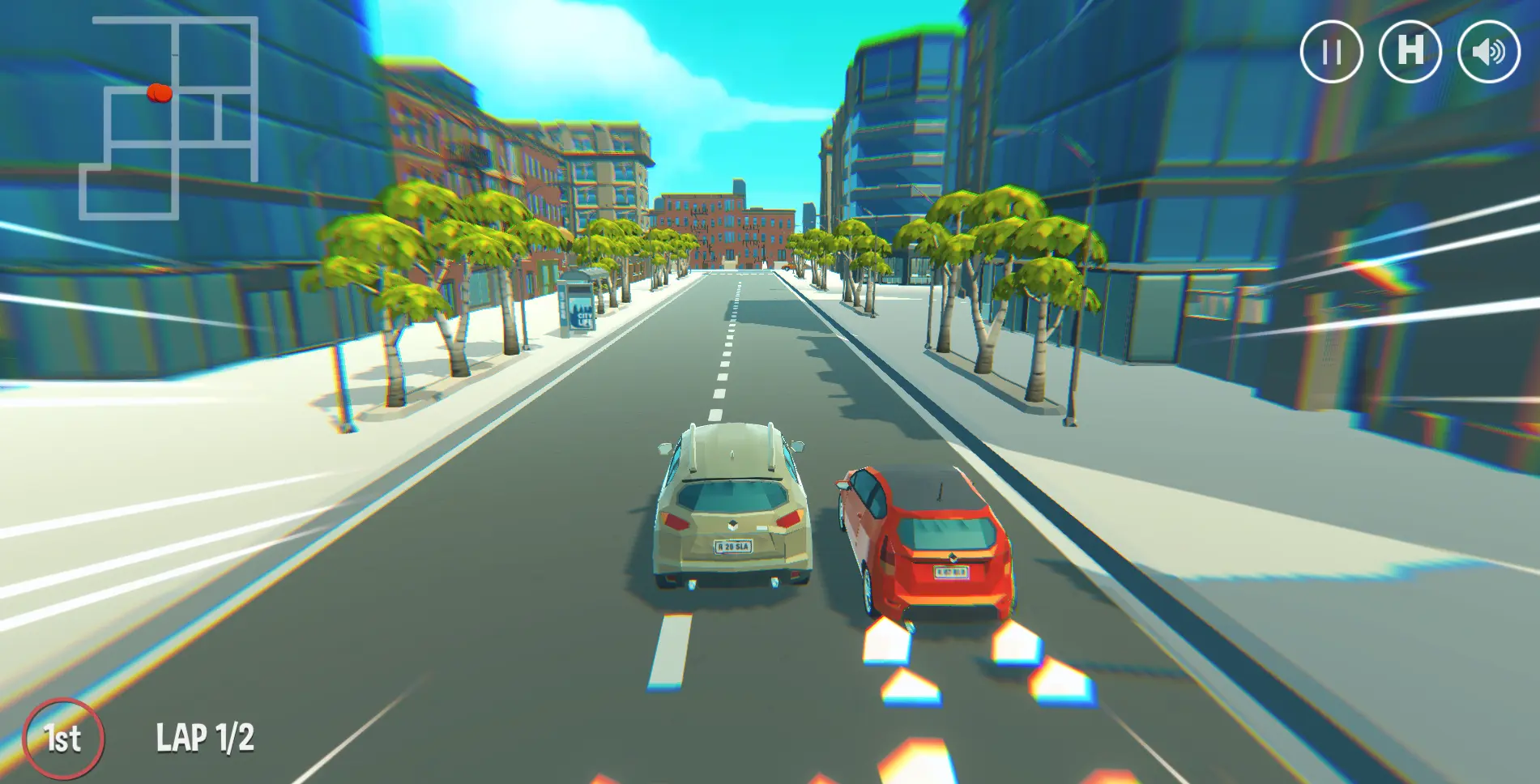 2 Player 3D City Racer